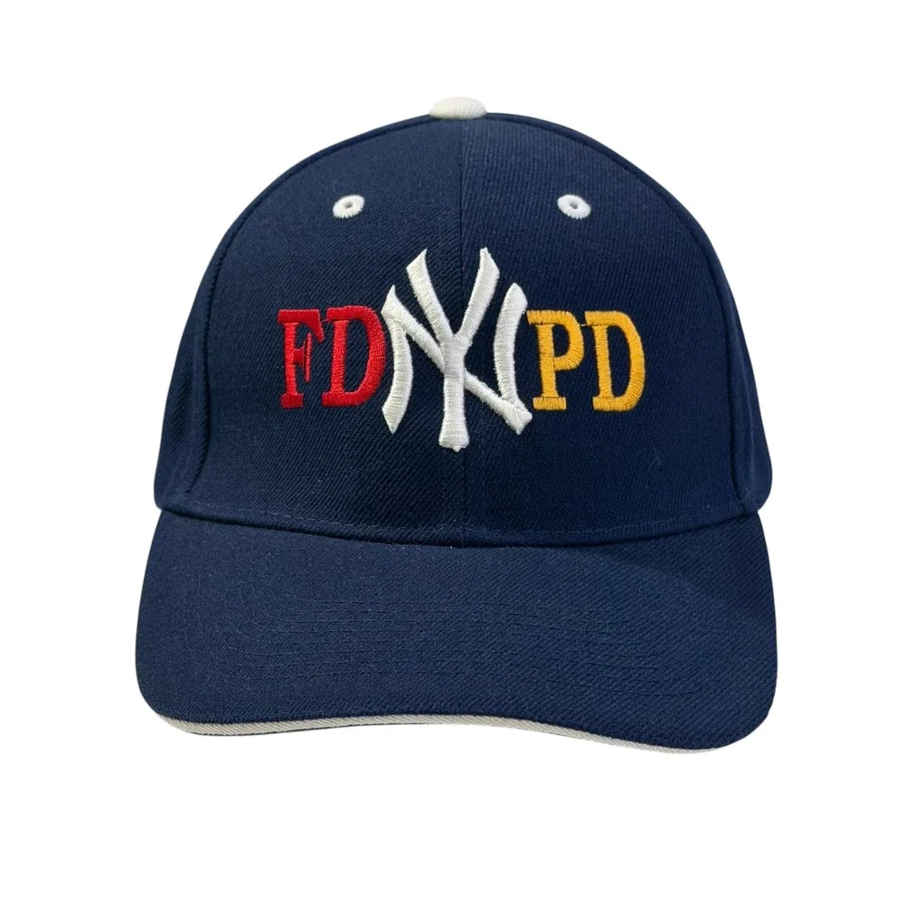New York Yankees FDNY NYPD Baseball Cap Navy Blue Adjustable Hat First Responder